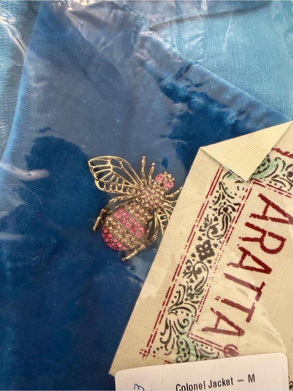 NWT Aratta Silent Journey- Colonel Jacket Embroidered & Velvet Detail Blazer - Picture 11 of 14